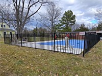 <b>2 Rail Flat Top Ascot Style Black Aluminum Pool Code Fence</b>